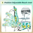 thumbnail image 5 of Tcbosik Folding Beach Chair with 5-Position Adjustable Backrest for Adults, Lightweight & Portable Backpack Chair with Cooler Pouch and Side Pockets, Headrest and Towel Bar for Camping, Sand, Lemon, 5 of 9
