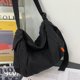thumbnail image 1 of Bolso bandolera de lona para mujer Bolso de hombro de gran capacidad Simple para el trabajo (Negro), 1 of 8