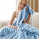 thumbnail image 3 of Fleece Twin Blanket For Couch - Super Soft Cozy Blankets For Women, Cute Small Blanket For Girls, 60x80 Inches, 3 of 4