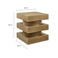 thumbnail image 4 of Coffee Sofa Side End Table, Square, Brown, Wood, Living Room Lounge Cafe Lobby Hospitality Restaurant, Modern Contemporary, HB37116, 4 of 8