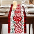 thumbnail image 3 of Table Runners 72 Inches Long Dress Scarves, Valentine's Day Farmhouse Kitchen Table Runner, Coffee Tablerunners, Love Heart Eucalyptus Black Red Plaid 14x72 Inch, 3 of 9