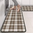 thumbnail image 2 of Kitchen Rugs Sets Of 2,Brown and White Checkerboard Checkered Pattern Anti Fatigue Kitchen Mat Rugs Non Slip Washable,Decorative Kitchen Floor Mats for Kitchen,Sink,Laundry,17"x47"+17"x47", 2 of 5