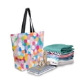 thumbnail image 2 of FORMRS Womens Canvas Tote Bag with Zipper Inner Pocket Shoulder Handbag, Purple Colorful Circles, 2 of 7