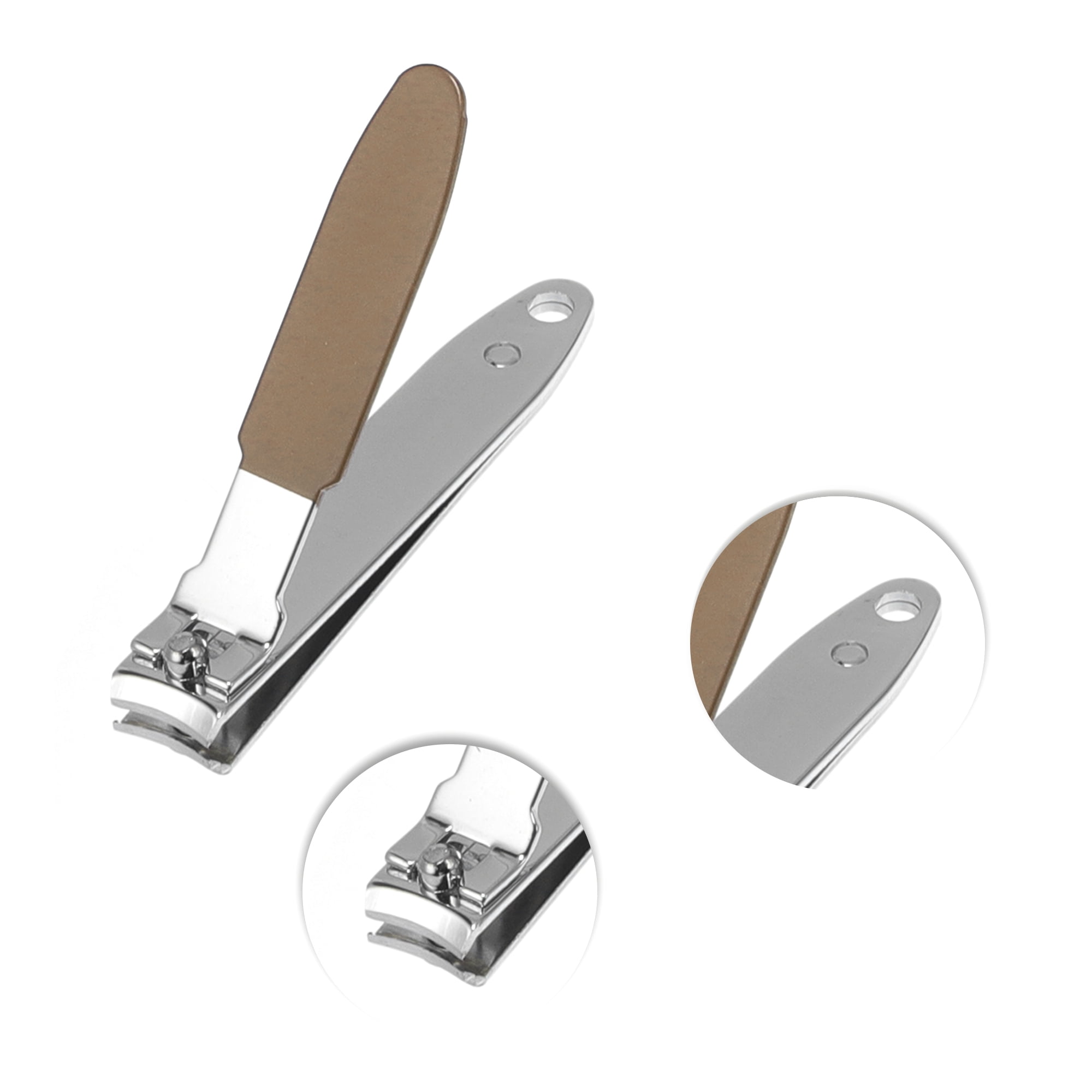 Unique Bargains 13pcs Carbon Steel and Plastic Nail Clippers Set 5.31"x 2.36" Brown