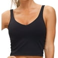 thumbnail image 3 of SMZ Womens' Sports Bra Longline Wirefree Padded with Medium Support Workout Tank Top, 3 of 7