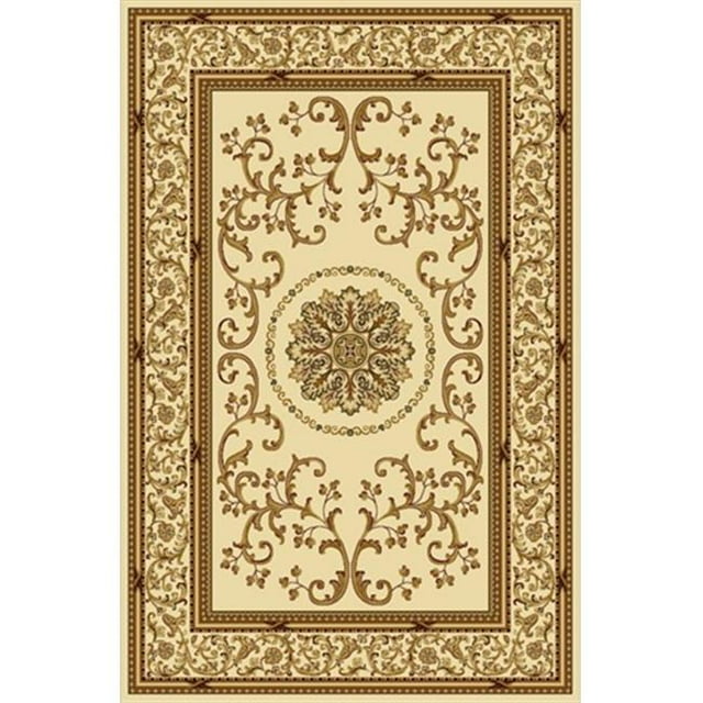 Radici 1419-1310-IVORY Noble Rectangular Ivory Traditional Italy Area Rug, 3 ft. 3 in. W x 5 ft. 4 in. H