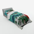 thumbnail image 3 of Ambesonne Christmas Bedding Set 4 Pcs, Santa in Classic Car, Queen, Teal Red, 3 of 3