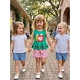 thumbnail image 4 of BemeyourBBs Toddler Baby Girls Back to School Outfit Summer Kindergarten Outfits Baby Girl First Day of School Outfit Cute Apple Pencil Embroidery Sleeveless Tunic Shirt Tops and Floral Shorts Set, 4 of 9