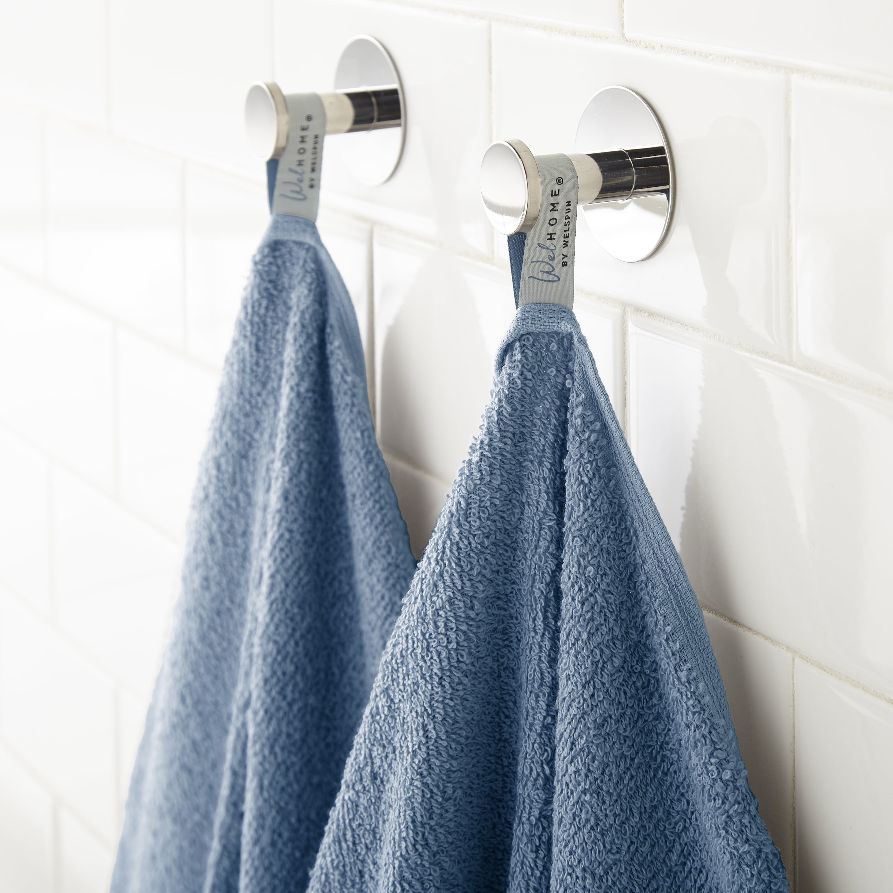 WelHome 6 Piece EVERYDAY USE 100% Cotton Bathroom Towels Set, 450 GSM, 2 Bath towels 27" x 54", 2 Hand Towels, 2 Washcloths, Soft Lightweight, Hotels, Spa and Gym – Blue Shadow
