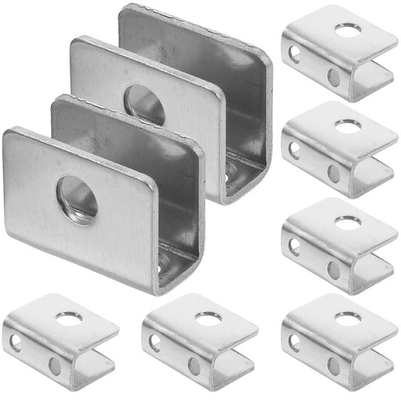 8 PCS Metal Shelving Bookshelfs Shelve Glass Clip Bracket Clamp Stainless Steel