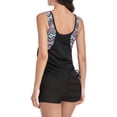 thumbnail image 3 of SAYOO Conjunto de 2 piezas de tankini para mujer, tops de baño y fondos de baño de retazos con escote redondo, amarillo y negro SAYOO casual, 3 of 7