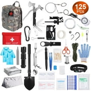 125 Pieces Survival First Aid Kit, iMounTEK Outdoor Gear Emergency Kits Trauma Bag for Camping Boat Hunting Hiking Home Car Earthquake and Adventures