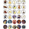 30 x Edible Cupcake Toppers Beauty And The Beast Themed Collection of Edible Cake Decorations | Uncut Edible on Wafer Sheet