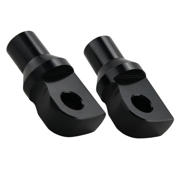 Adaptador de perno de montaje para estribo de motocicleta de 2 piezas para montaje de estribos macho Negro