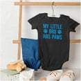 thumbnail image 4 of My Little Bro Has Paws Cute Pet Owner Romper Boys or Girls Infant Baby Brisco Brands 24M, 4 of 6