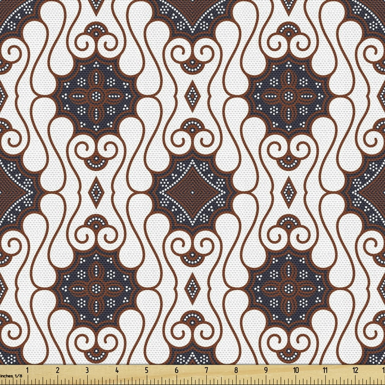 Batik Fabric, Batik by the Yard, Fabric by the Yard, Brown Batik Fabric,  Dot Pattern