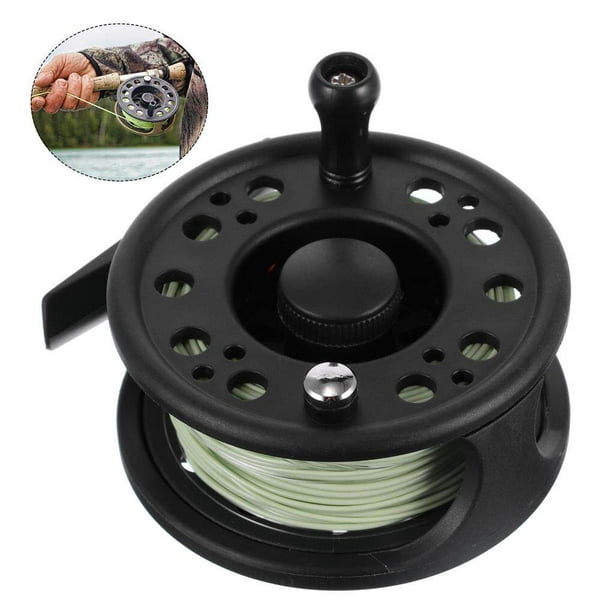 Serony 3.1inch Fly Fishing Reel Light Green Fly Fishing Whee Fly For Spinning Round With Fishing Line For Fisherman Sea Lake River Fishing
