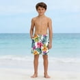 thumbnail image 5 of hengsof Boys' Summer Printed Beach Swim Trunks Stylish Double Layered Comfortable Drawstring Elastic Waistband Beach Sports Casual Shorts with Pockets, 5 of 5