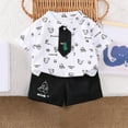 thumbnail image 2 of Utlike Boys Outfits Summer 2 Piece Set Casual Short Sleeve Shirt And Pants Toddler Gentleman Outfits Size 4 Years-5 Years, 2 of 3