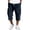Navy, variant on Men's Corduroy Cargo Capri Pants, Elastic Waist Drawstring 3/4 Long Shorts with Multi-Pockets, Casual Loose Fit Summer Cropped Trousers White