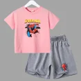 thumbnail image 3 of Conjunto de 2 piezas de camiseta y pantalones cortos deportivos para niños de Marvel Spider-Man, conjunto de verano para bebés de 3 a 12 años, ropa de marca de dibujos animados para niños, 3 of 5