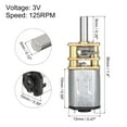 thumbnail image 2 of Uxcell Micro Speed Reduction Gear Motor, DC 3V 125RPM with Full Metal Gearbox, 2 of 7