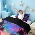 thumbnail image 3 of Erosebridal Hawaii Beach Twin Bedding,Hawaii Holiday Tropical Botanical Coconut Tree Duvet Cover Set For Girls,Reversible Black,2pcs(No Comforter), 3 of 6