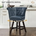 thumbnail image 4 of Dycanpo 26" Swivel Bar Stools with Back & Footrest, Counter Stools for Kitchen, Blue-Faux Leather, 4 of 11