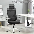 thumbnail image 3 of Adjustable Black Mesh Office Chair with Lumbar Support & Headrest - Ergonomic Computer Desk Chair, 48" High, Breathable & Swivel Task Chair for Home Office, 3 of 7