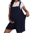thumbnail image 7 of Hpgjzj Maternity Short Overalls Adjustable Straps Cotton Blend Loose Fit Casual Pregnancy Romper with Pockets, 7 of 7