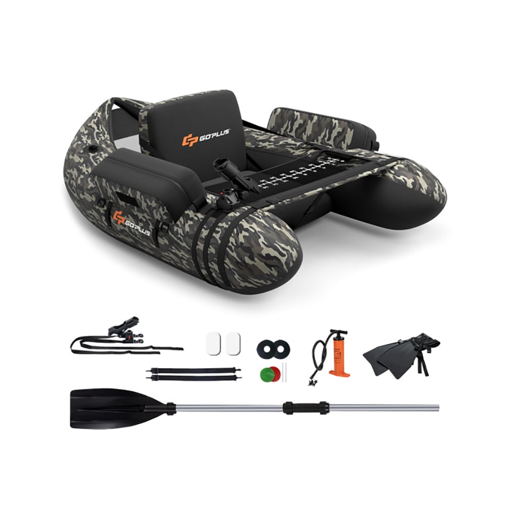 Demifill Inflatable Float Tube, Fishing Float Tube, Inflatable Fishing Float with Adjustable Straps & Storage Pockets, Camouflage