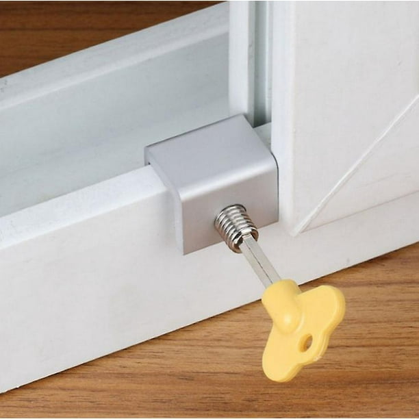 Limitador de puerta y ventana Cerradura de ventana para niños Cerradura de puerta y ventana de acero plástico Cerradura de ventana de pantalla de traducción