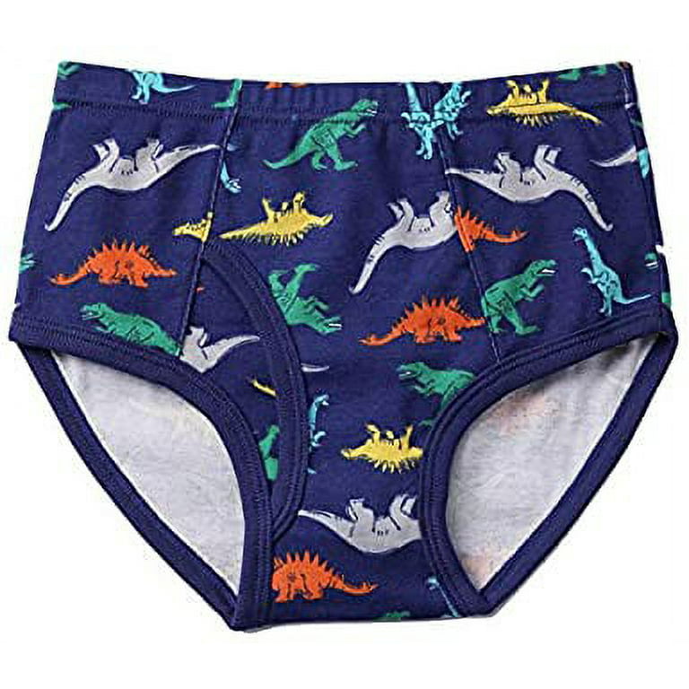 EIMELI Baby Soft Panty 100% Cotton Underwear Little Boys Dinosaur Briefs  Toddler Children Truck Panties(Pack of 3)-4T