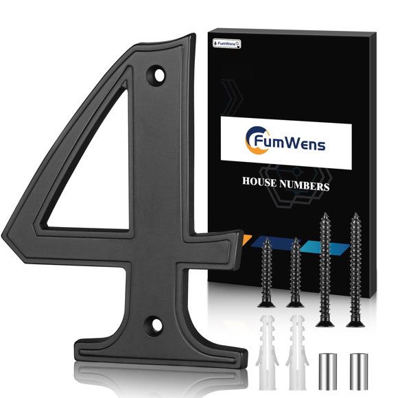 Números para casa FumWens 5" negro de aleación de zinc para exterior
