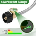 thumbnail image 2 of 18 Inch RV Propane Hoses with Gauge,  Camper Propane Hose with Gauge Stainless Steel Braided, 1/4" Male, 40Lb 250PSI, NPT x QCC1 Fittings (2 Pack), 2 of 7