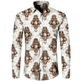 thumbnail image 3 of Camisa elegante para hombre con estampado de leopardo en 3D, cuello vuelto, botones, manga larga, ropa de calle vintage para hombre y mujer, camisetas, 3 of 5