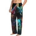 thumbnail image 6 of Sigee Neon Spectrum Cat Portrait print Men's Pajama Pants Lounge Sleep Bottoms with Elastic Waistband and Pockets-Medium, 6 of 6