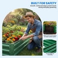 thumbnail image 4 of Dextrus 12x4x1ft Galvanized Metal Raised Garden Bed with Gloves, Stakes & Support Rod for Outdoor Vegetables Flowers, Green, 4 of 6