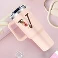 thumbnail image 2 of Monogrammed 40oz Tumbler with Handle for Women, Personalized Birthday Gifts for Women,Initial Cups for Woman Floral Letter V,Customized Gifts for Female Lady Gift for Mothers Day Christmas, 2 of 6