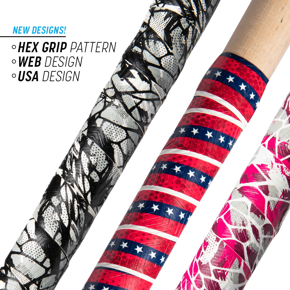 One Size CHAMPRO Extreme Tack Bat Grip Tape Swirl Red,White,Blue A031SWSWR 