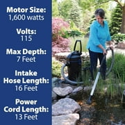 The Pond Guy ClearVac Dual Chamber Vacuum for Koi Pond & Water Garden, 4 Interchangeable Nozzles