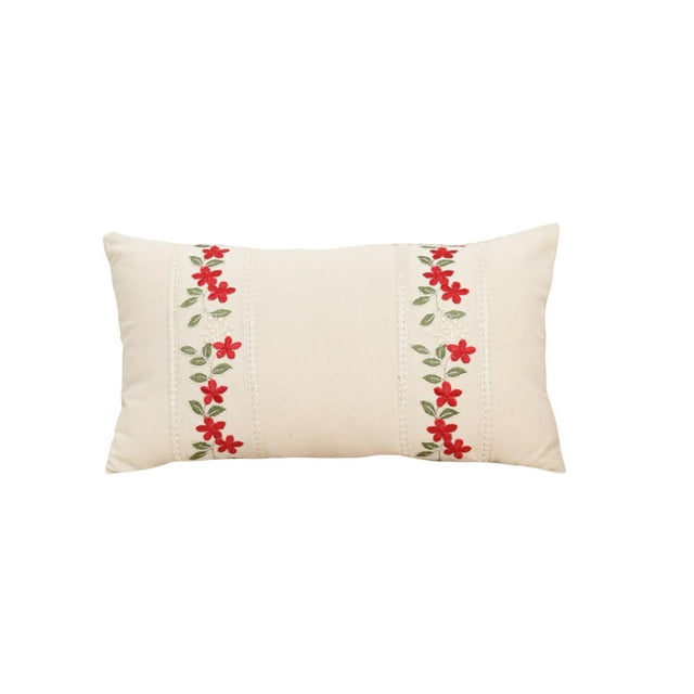 Almohada de Apoyo Lumbar Almohada Bordada, Cojín, Almohada Rosa, Cabeza de Sofá, Apoyo Lumbar, Funda de Almohada Simple, Regalo de Vacaciones