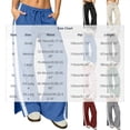 thumbnail image 3 of Lace Side Stripe Sweatpants for Women Ghalytn Drawstring Wide Leg Pants - Loose Casual Trousers with Side Pockets and Split Hem, 3 of 8