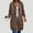 Brown, variant on Women'S Tops Wine Cocoon Hooded Zip Up Outerwear Jackets Long Sleeve Casual Regular Outerwear Jackets Tops,L