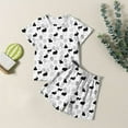 thumbnail image 2 of Easter Baby Girl Outfit Size 2-12 Short Sleeves Funny Bunny Suit Easter Egg Shirt Pajamas Soft and Comfortable Tops Shorts 2 PC Sets Children Clothing Z09-Black 7-8 Years, 2 of 7