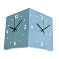 thumbnail image 2 of Reloj de pared de esquina de doble cara, decoración de arte de pared, fácil instalación, metal creativo Azul, 2 of 9