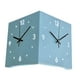 thumbnail image 2 of Reloj de pared de esquina de doble cara, reloj de esquina cuadrado, de metal, silencioso y sin tictac. Azul, 2 of 9