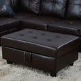 thumbnail image 2 of PonLiving Furniture Raphael Brown Faux Leather Left Facing Sectional Sofa With Ottoman PonLiving Raphael Brown Faux Leather Left Facing Sectional Sofa With Ottoman, 2 of 2