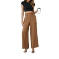 thumbnail image 2 of Uvplove Womens High Waisted Wide Leg Cargo Pants Baggy Casual Work Trousers with 4 Pockets,Khaki,S, 2 of 9