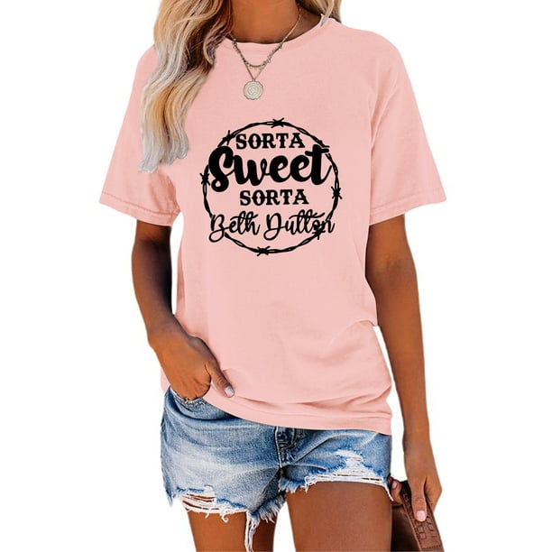 Anbech Beth Dutton Shirts Yellowstone T Shirts Short Sleeve Women ...